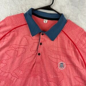 Barstool Sports UNRL Polo Mens XXL Red Camo Golf Performance Tech Stretch